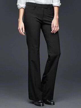 GAP | Women's Black Modern Boot Stretch Dress Pants Slacks Back Flap Pockets 6A